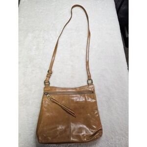 HOBO Cambel Natural Soft Polished Leather Crossbody Bag Antique Brass Hardware